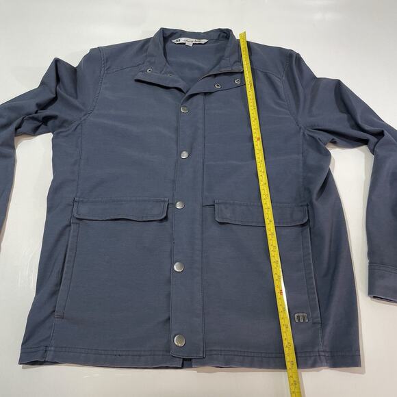 TRAVIS MATHEW Men's Steel Blue Mock Neck Zip/Snap Lightweight Jacket Size M - Picture 4 of 9